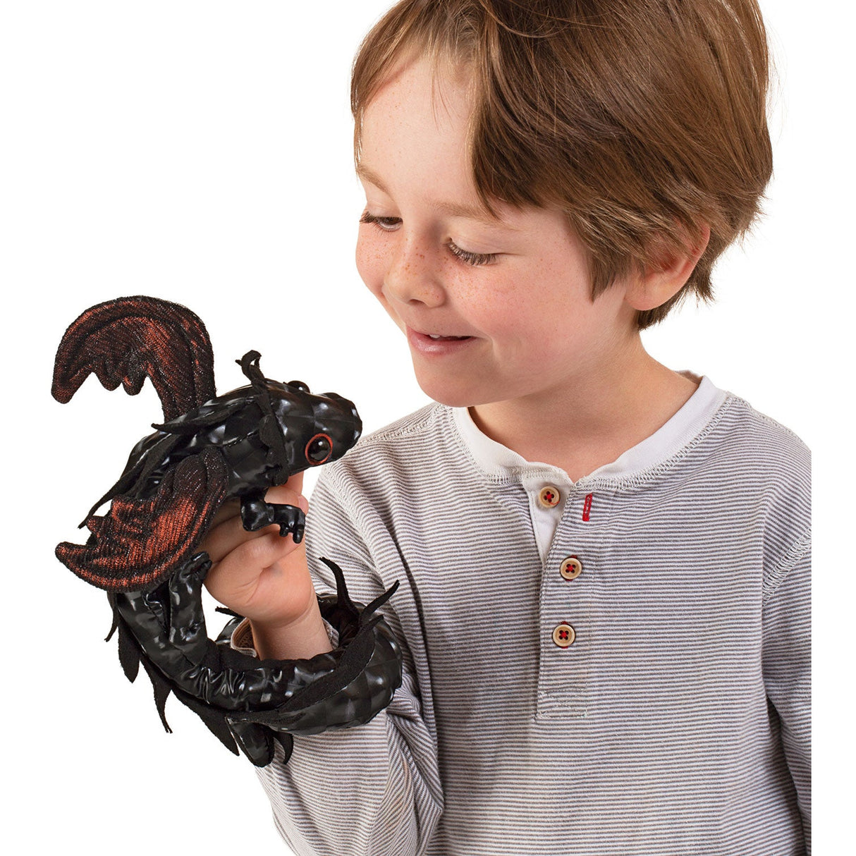 Folkmanis Puppets | Drachen Armband schwarz / Midnight Dragon Wristlet