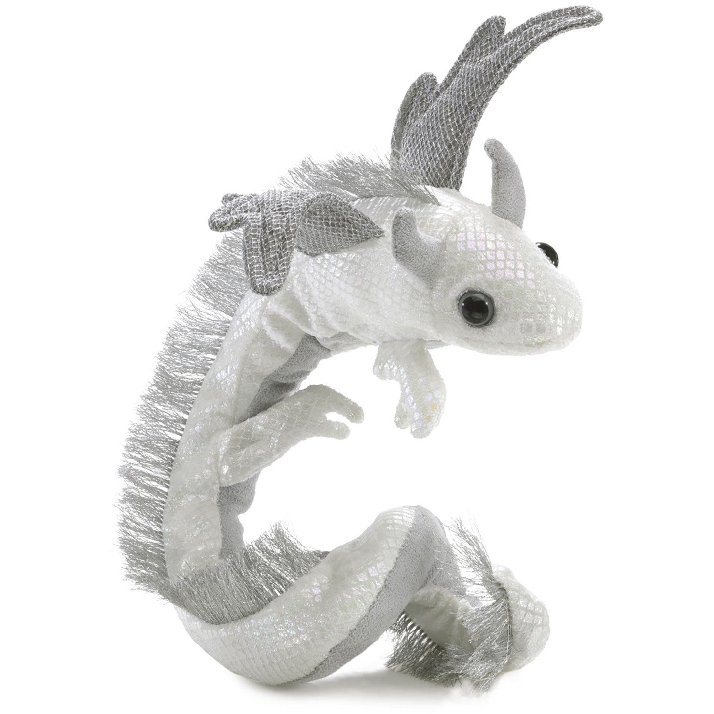 Folkmanis Puppets | Drachenarmband weiß / Pearl Dragon Wristlet