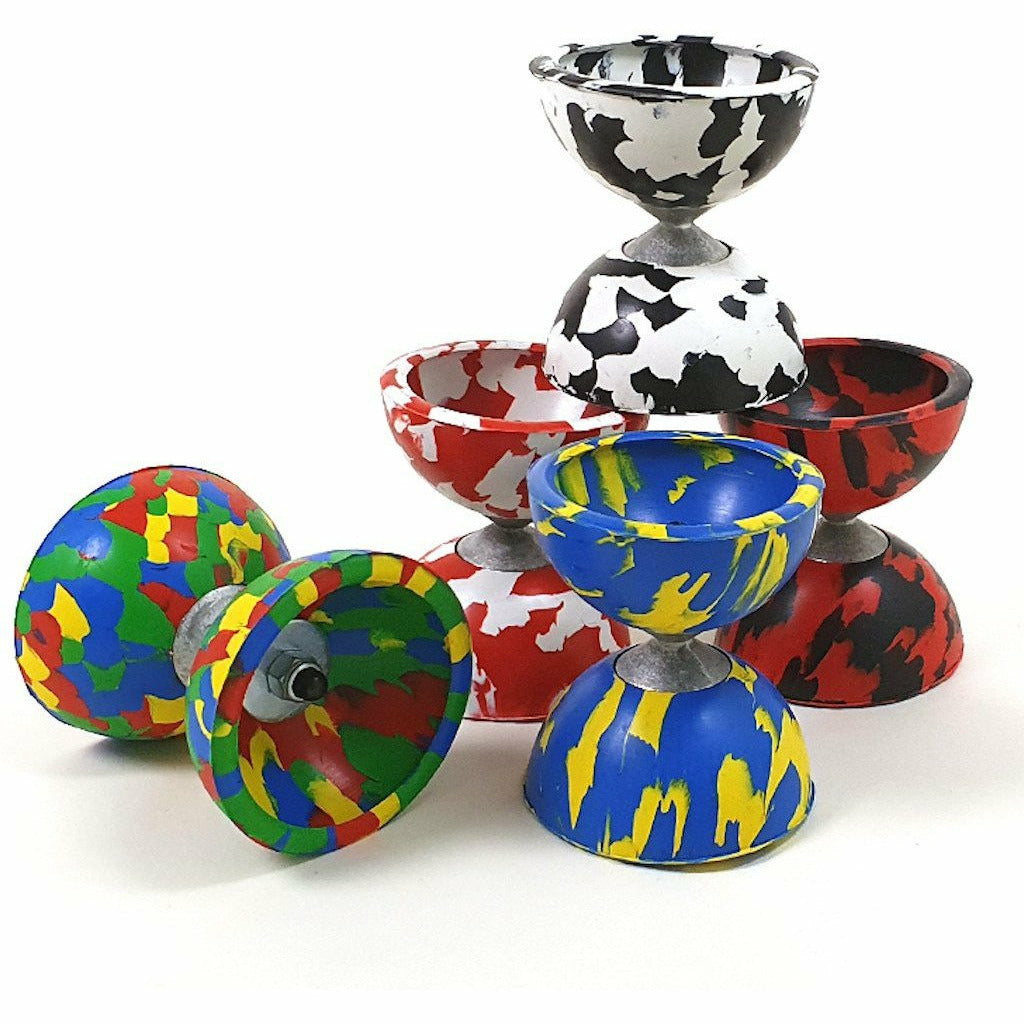 Diabolo Harlekino | rot/gelb/blau/grün | 110gr. Ø66,00mm H74mm