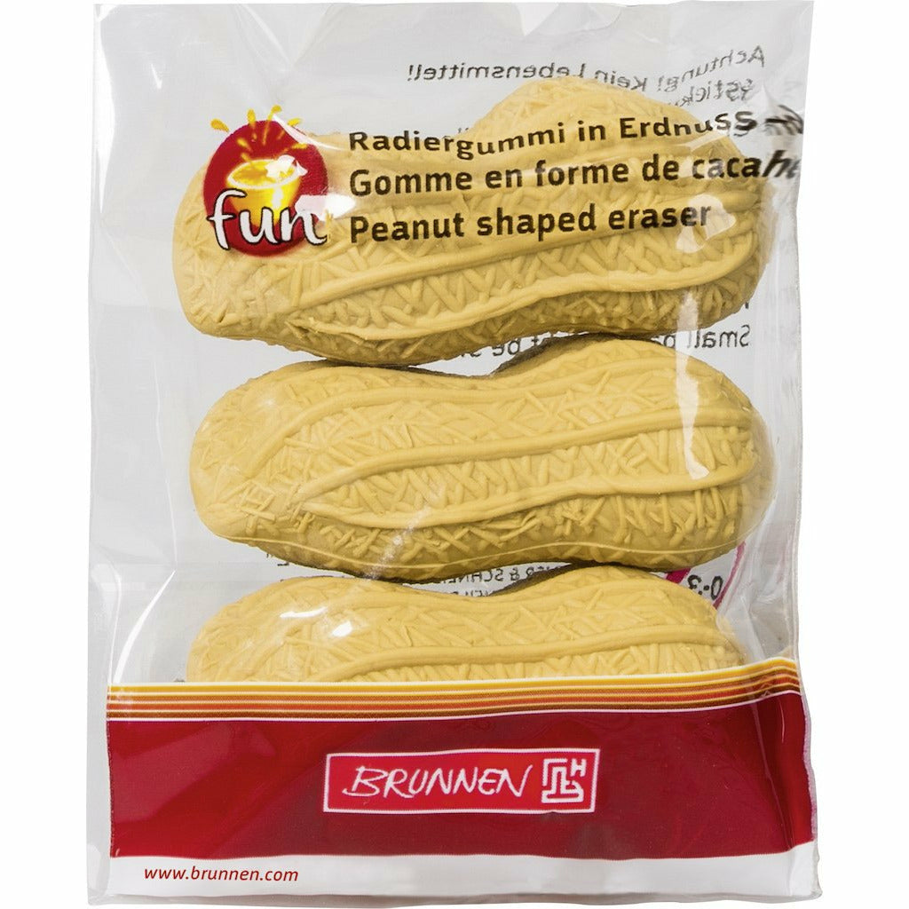 Radiergummi Erdnuss-Form 3er Beutel