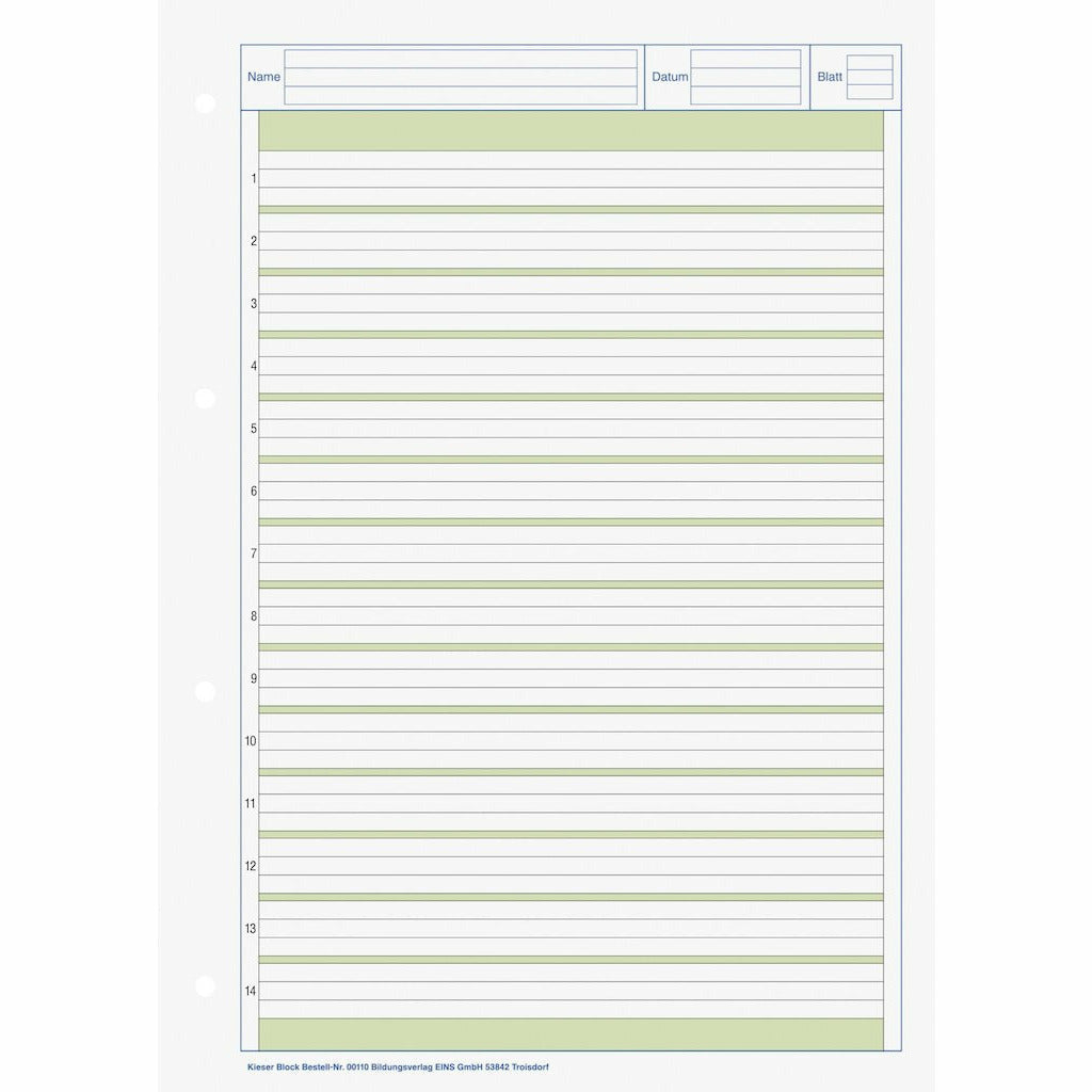Block A4 Kieserblock Lin1 50Bl