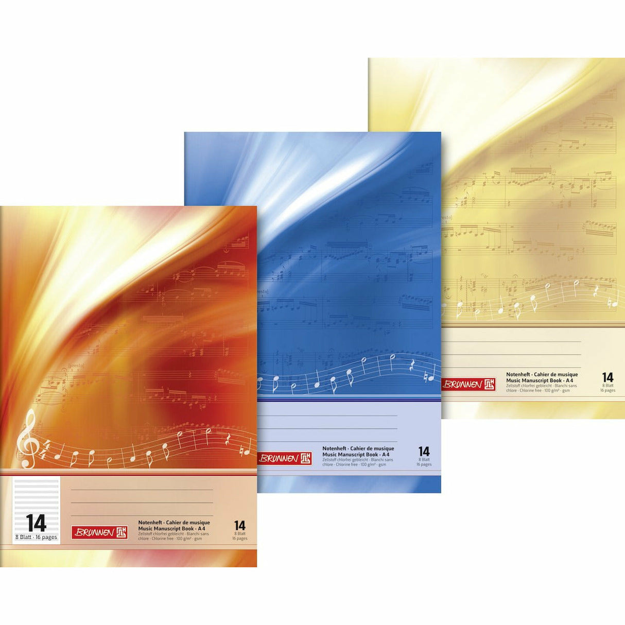 Notenheft A4 hoch Lin.14 8Bl