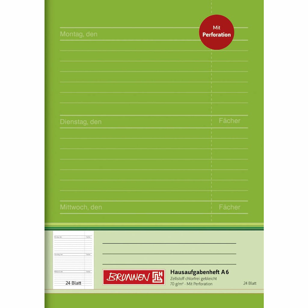 Hausaufgabenheft A6 24Bl Perforat.