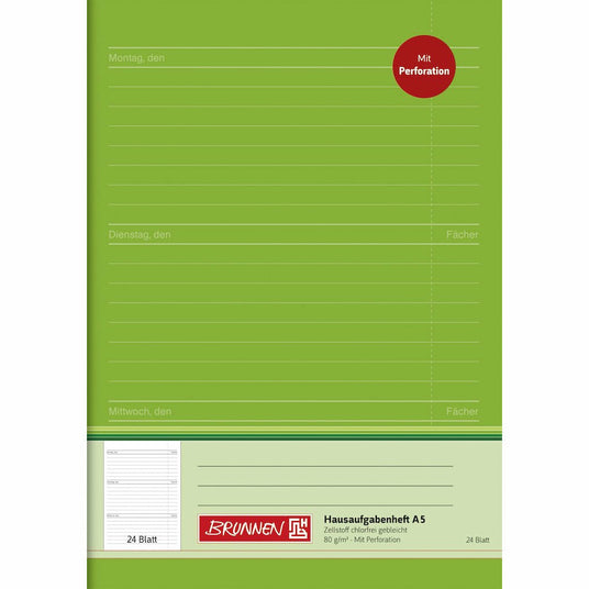 Hausaufgabenheft A5 24Bl Perforat.
