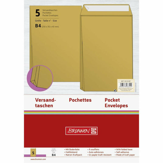 Versandtasche B4 NatronKraft Falte