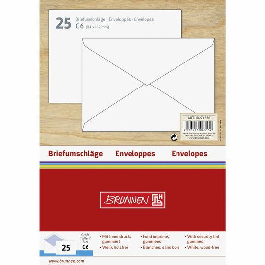 Briefumschlag C6 gumm. ws