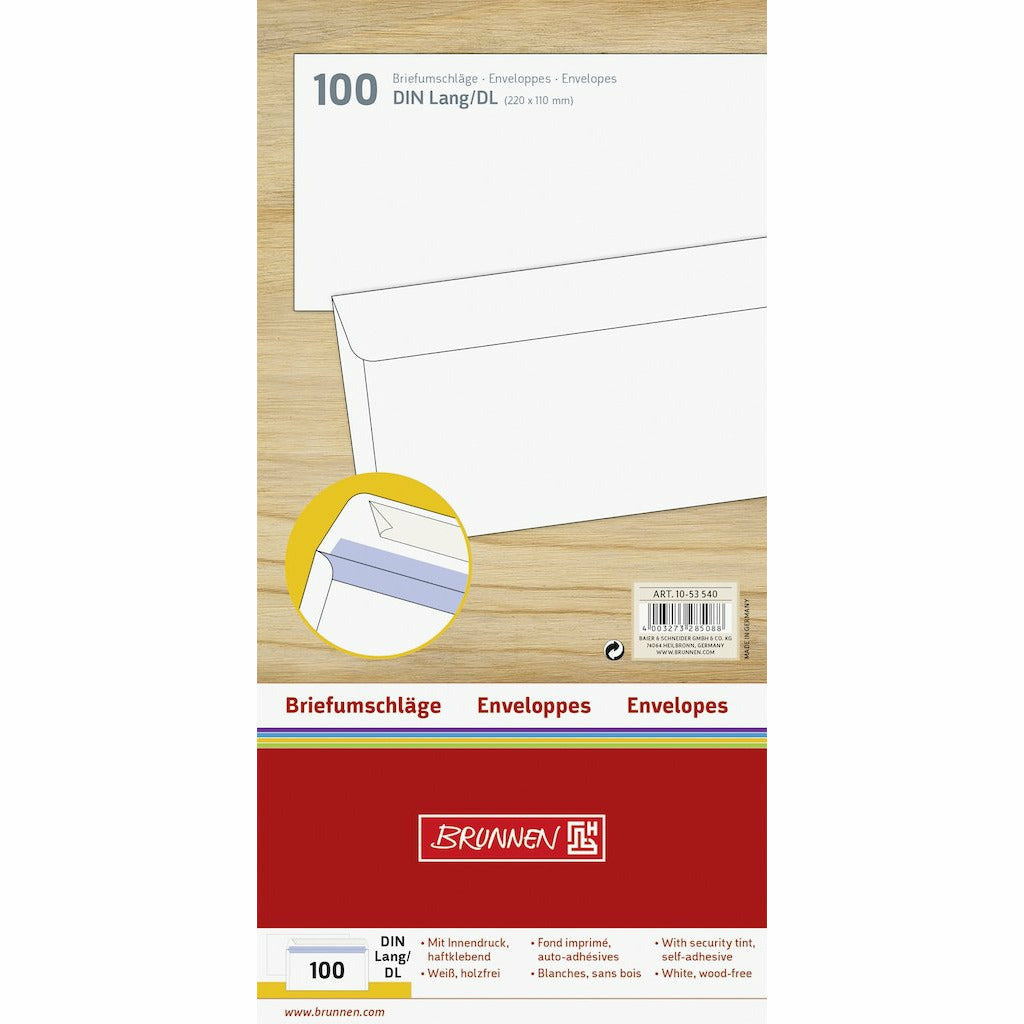 Briefumschlag DIN Lang HK ws 100St