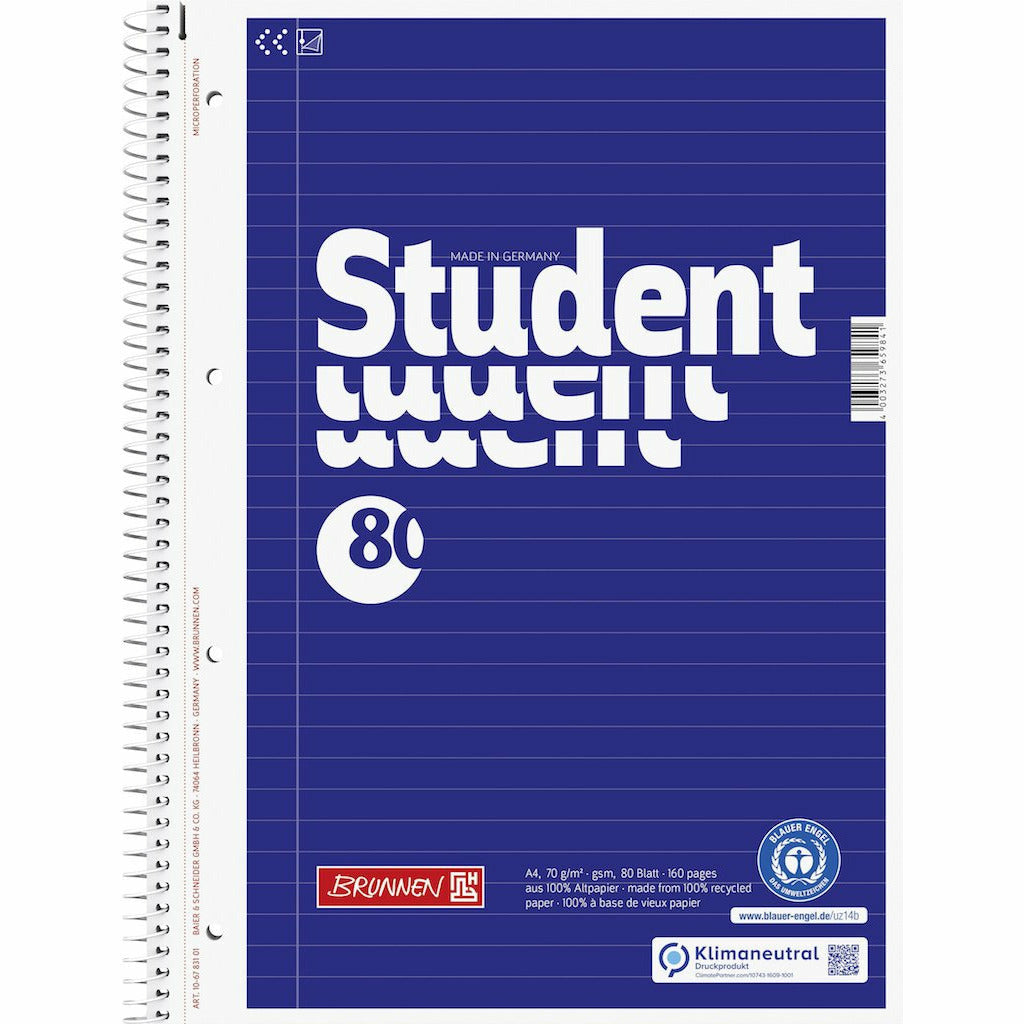 Collegeblock A4 lin 80Bl RCP Blauer