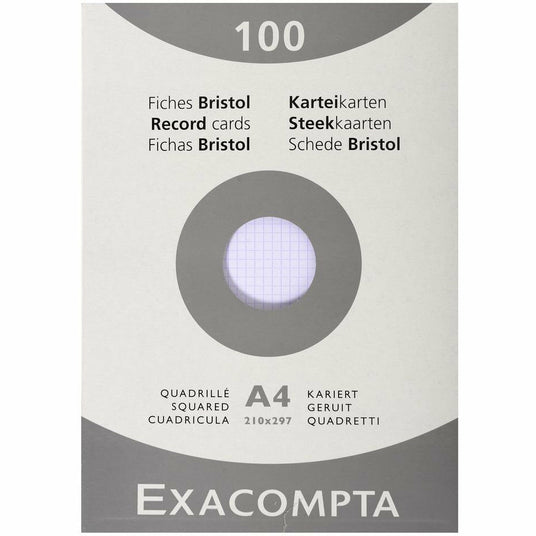 Karteikarten A4 kariert weiss 100St