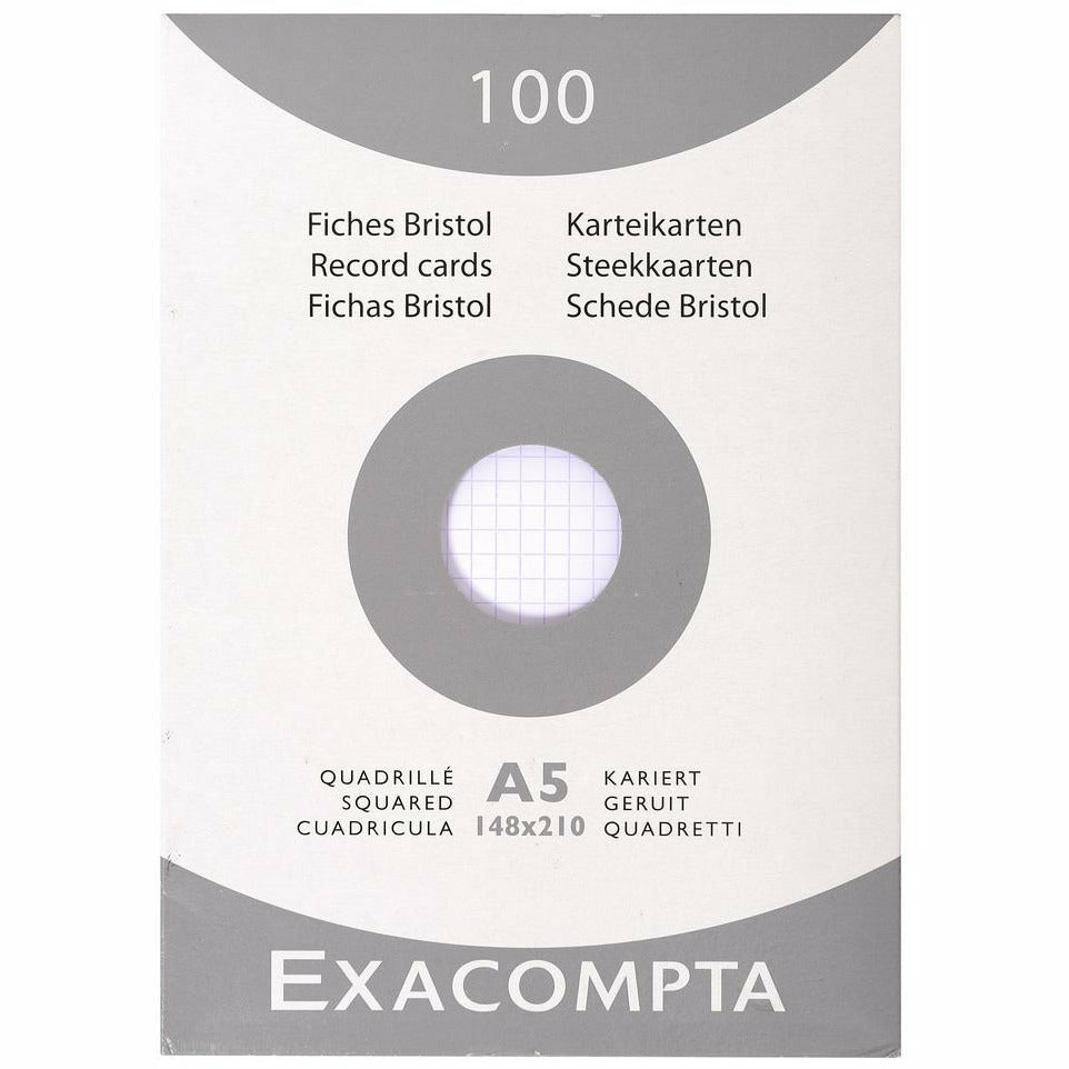 Karteikarten A5 kariert weiss 100St