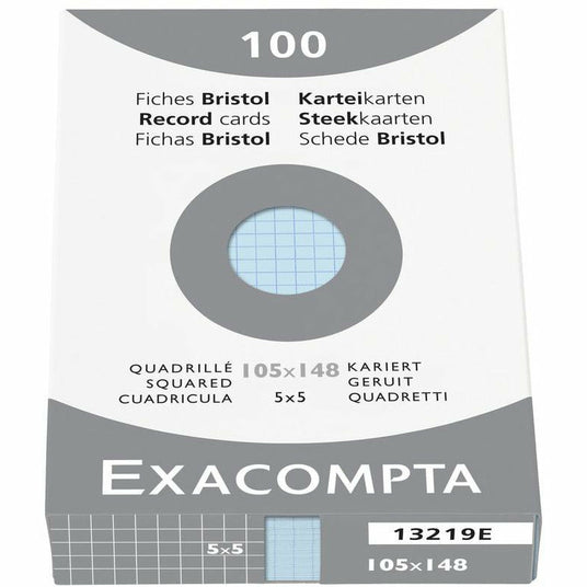 Karteikarten A6 kariert blau 100St