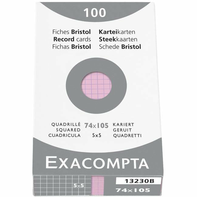 Karteikarten A7 kariert rosa 100St