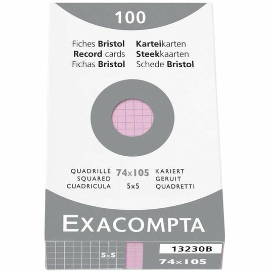 Karteikarten A7 kariert rosa 100St