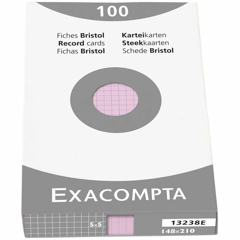 Karteikarten A5 kariert rosa 100St
