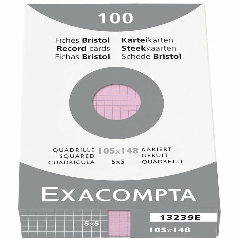 Karteikarten A6 kariert rosa 100St