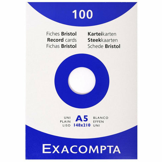 Karteikarten A5 blanco weiss 100St