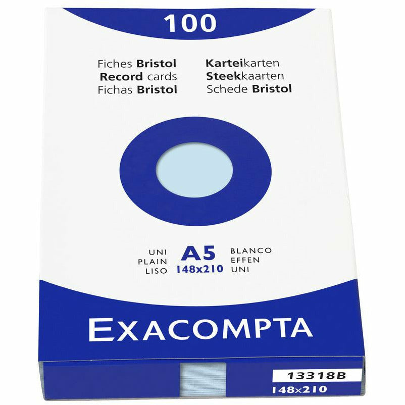 Karteikarten A5 blanco blau 100St