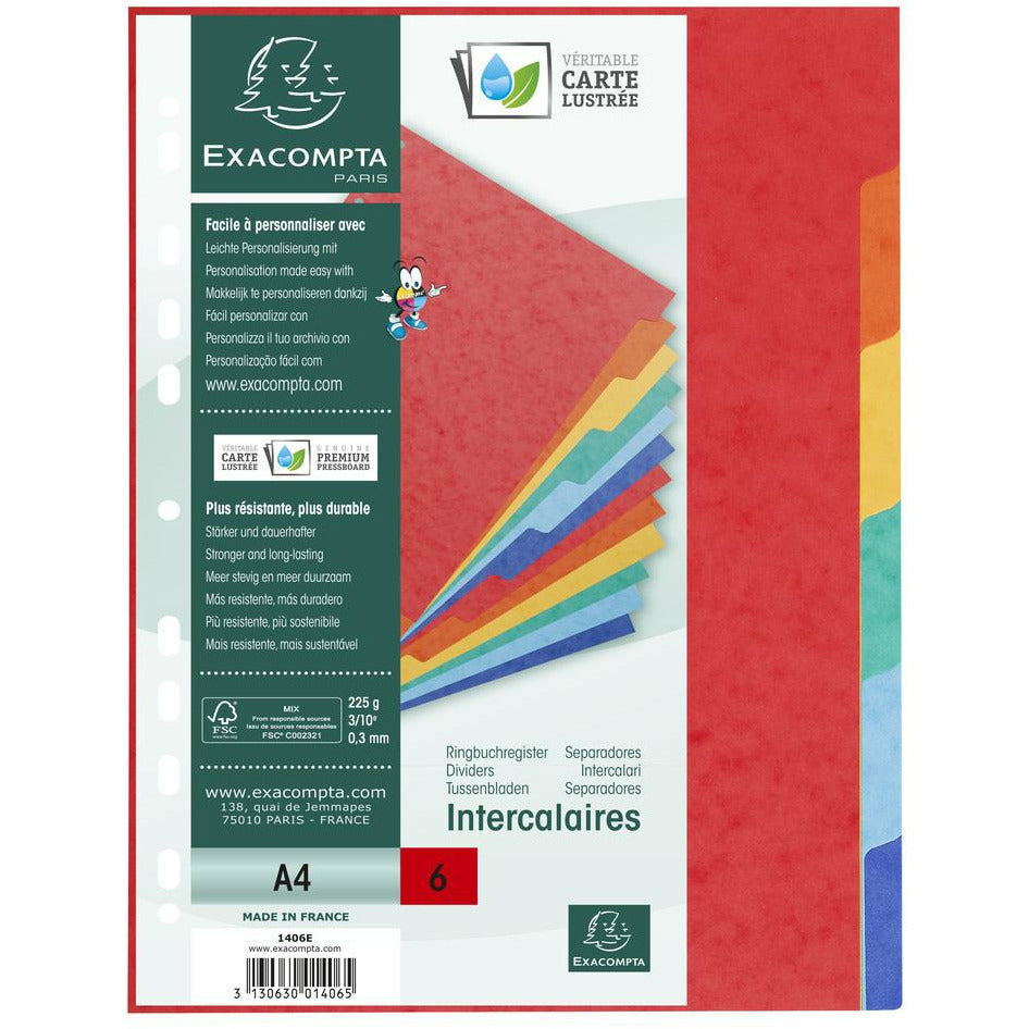 Register A4 Manila farbig 6tlg