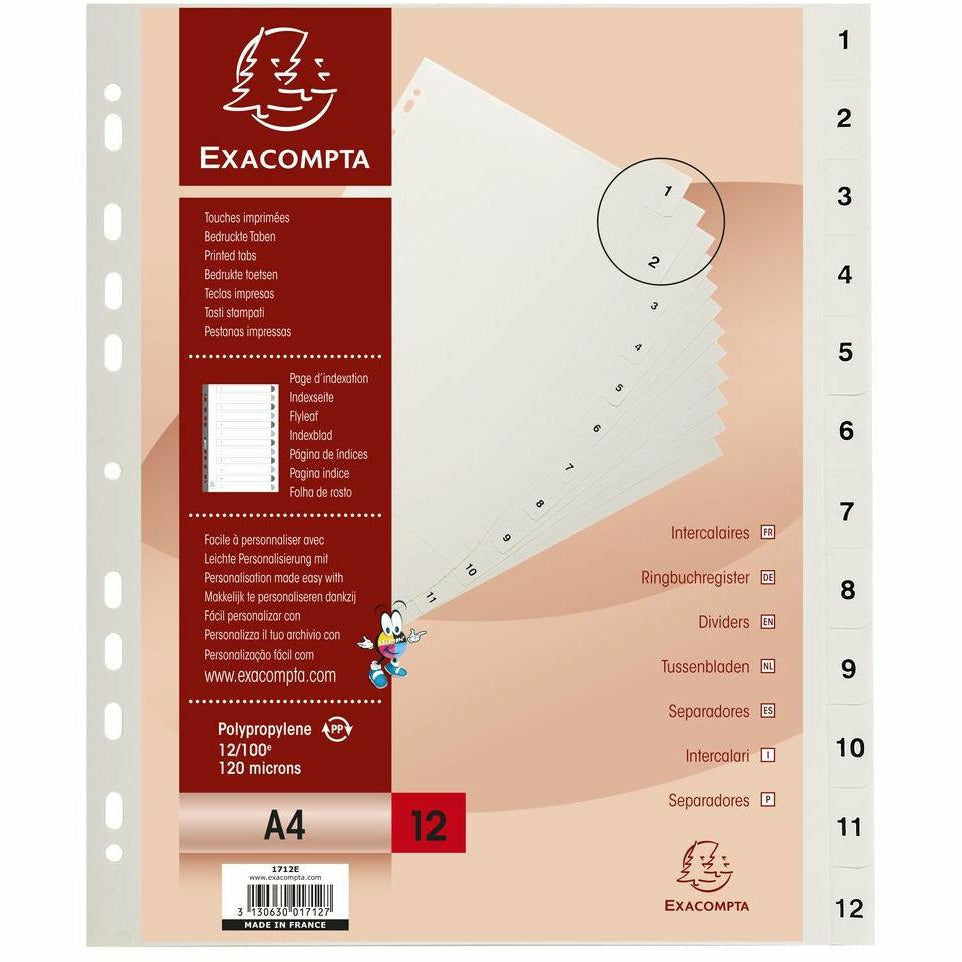 Register A4 PP 1-12tlg ws+registerseit