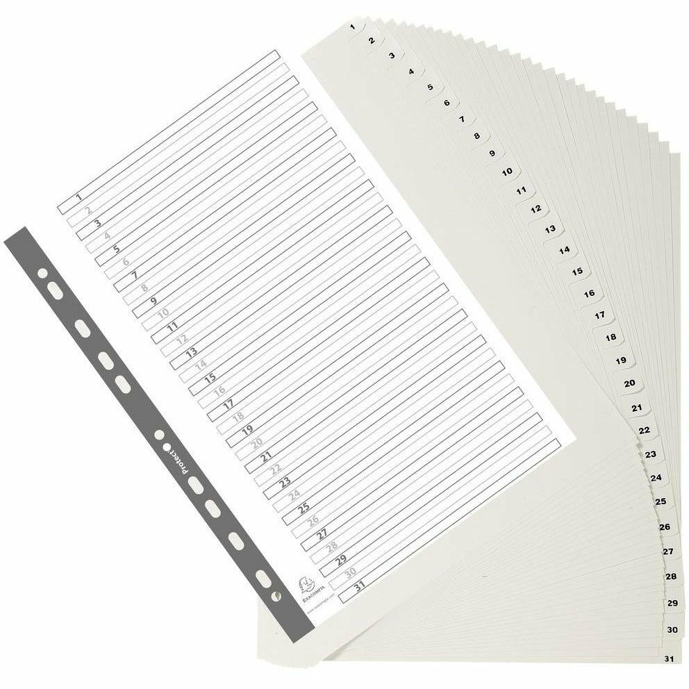 Register A4 1-31tlg PP weiss