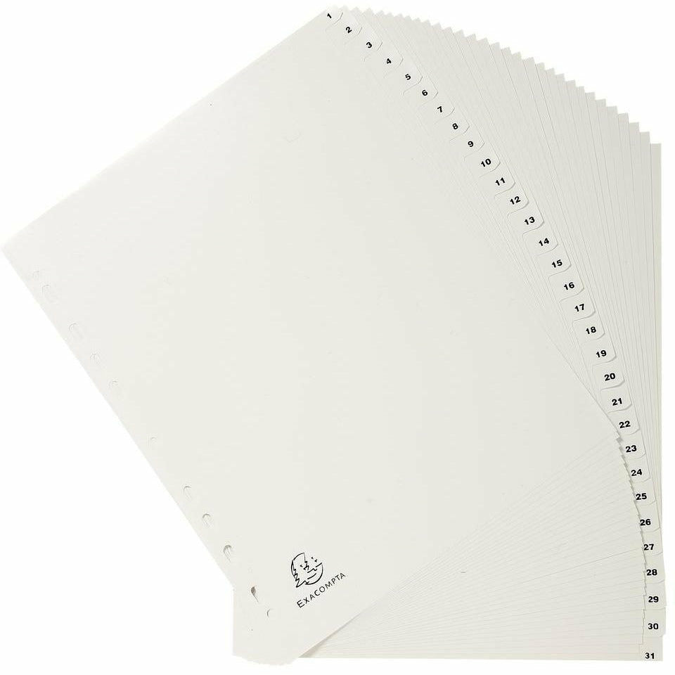 Register A4 1-31tlg PP weiss