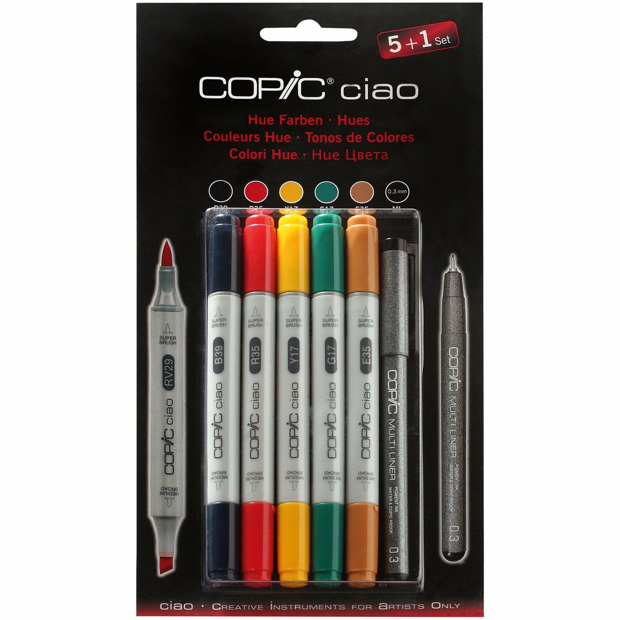 COPIC ciao 5+1 Set Hue Farben