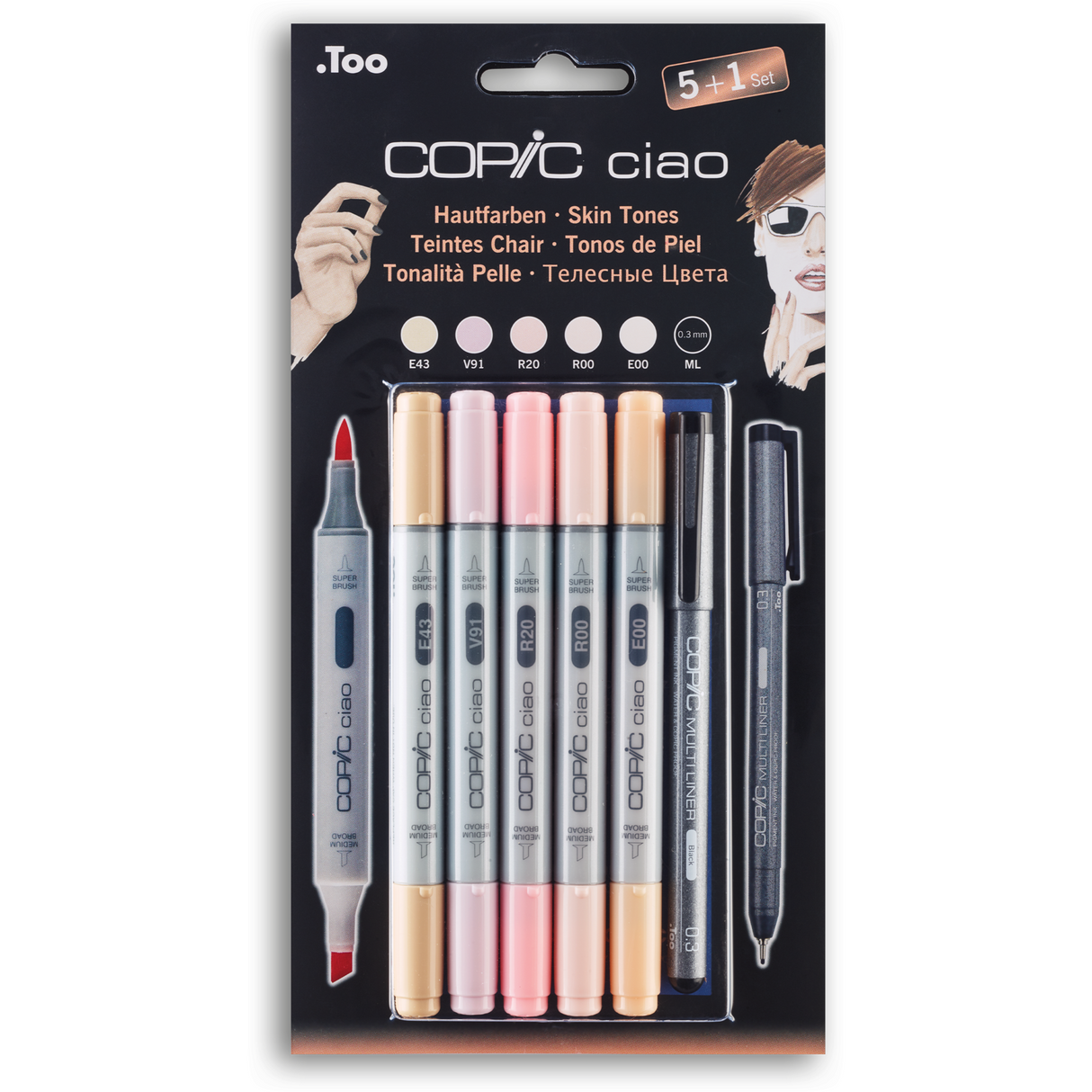 COPIC ciao 5+1 Set Hautfarben