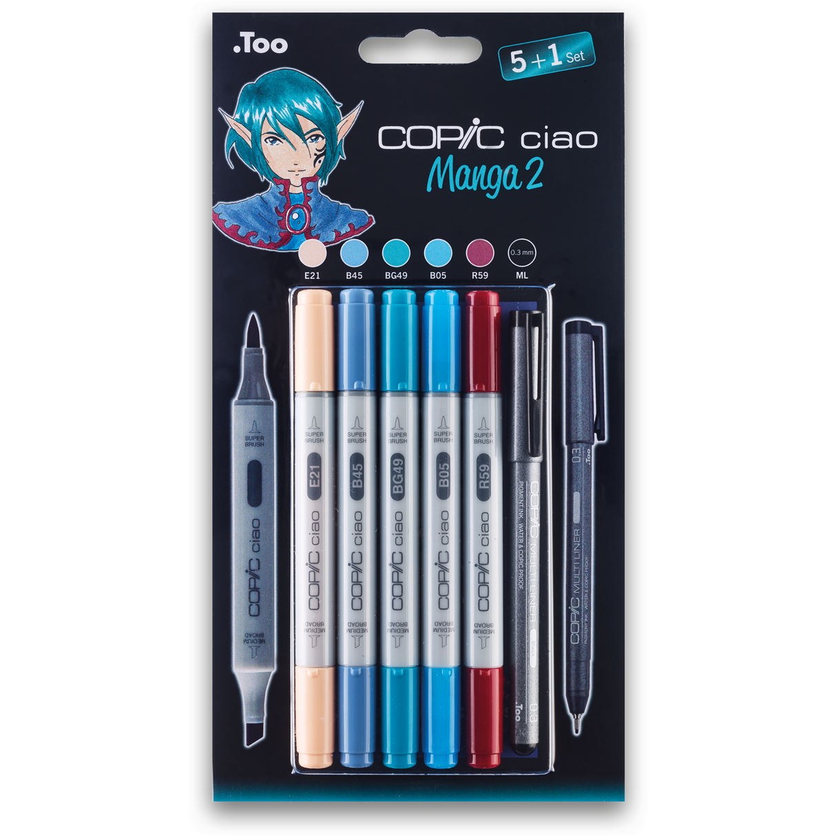 COPIC ciao 5+1 Set Manga 2