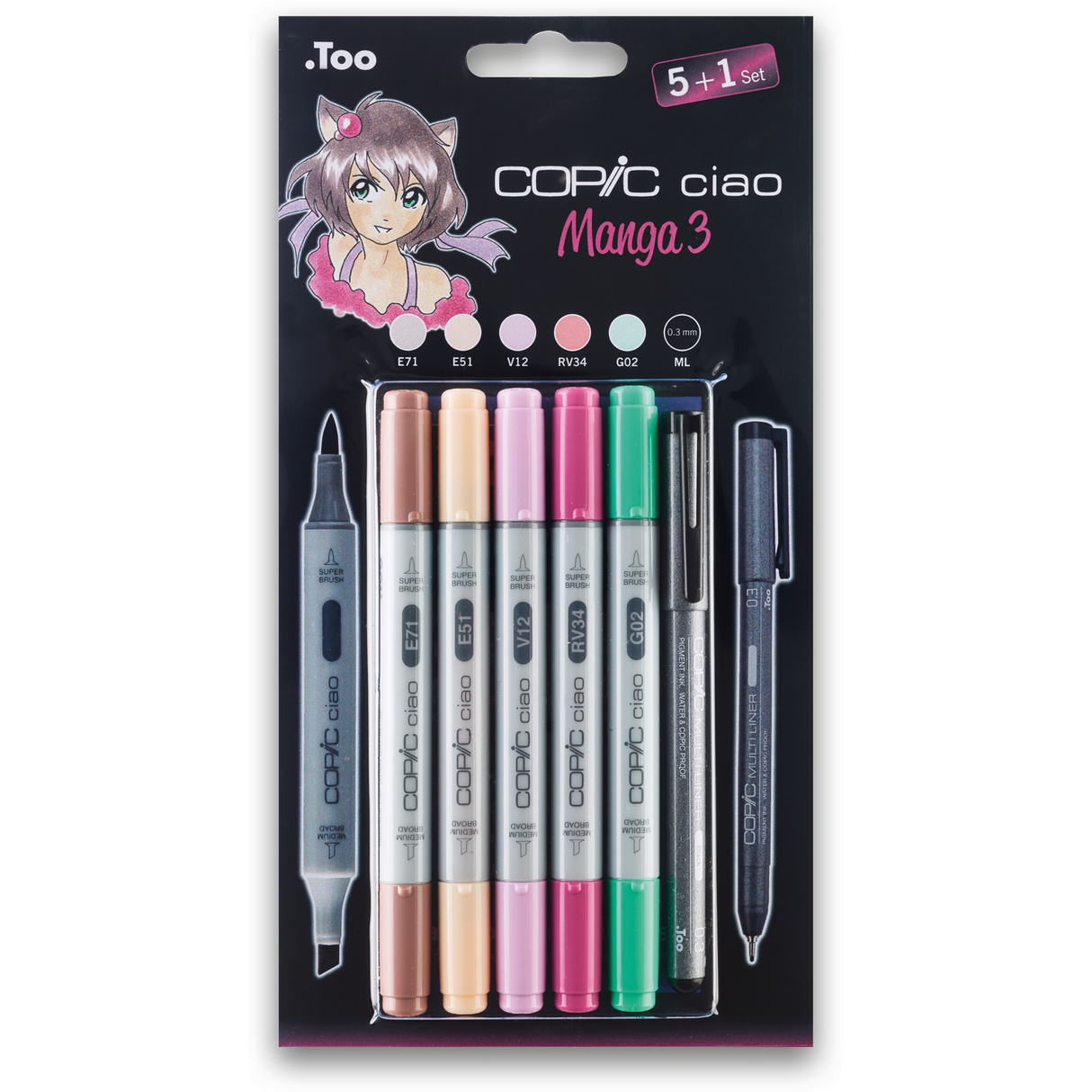 COPIC ciao 5+1 Set Manga 3