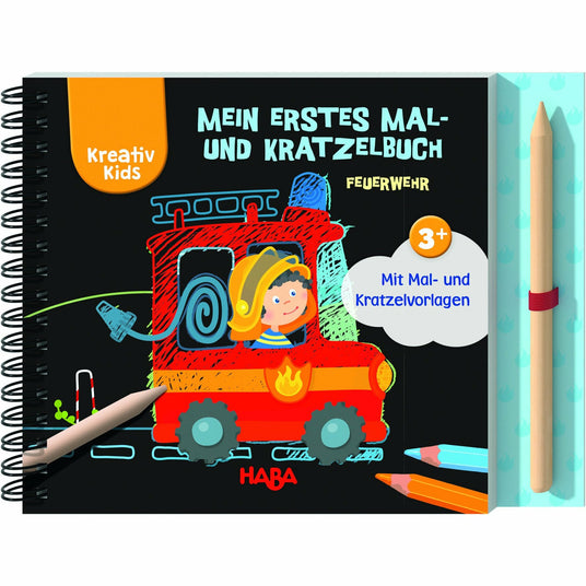 HABA | Kreativ Kids – Mein erstes Mal- und Kratzelbuch Feuerwehr