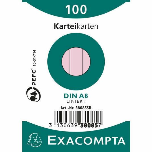 Karteikarten A8 liniert rosa 100St