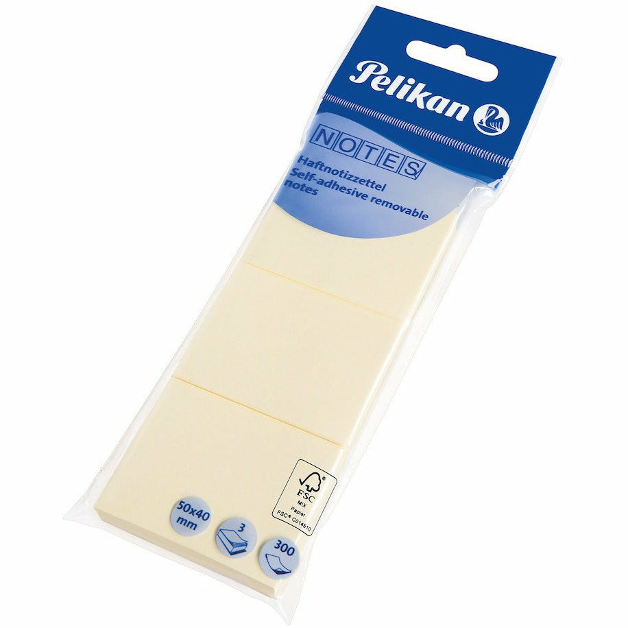 Notizhaftzettel gelb 3x 50x40mm 300 Blatt N123 FSC Mix