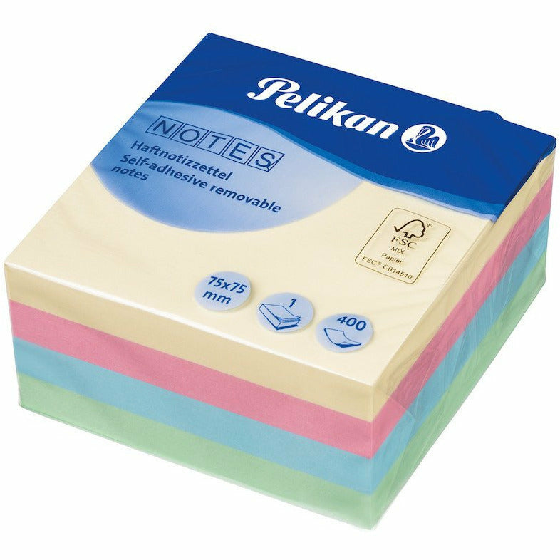Notizhaftzettel Würfel pastellmix 75x75mm 400 Blatt N128 FSC Mix