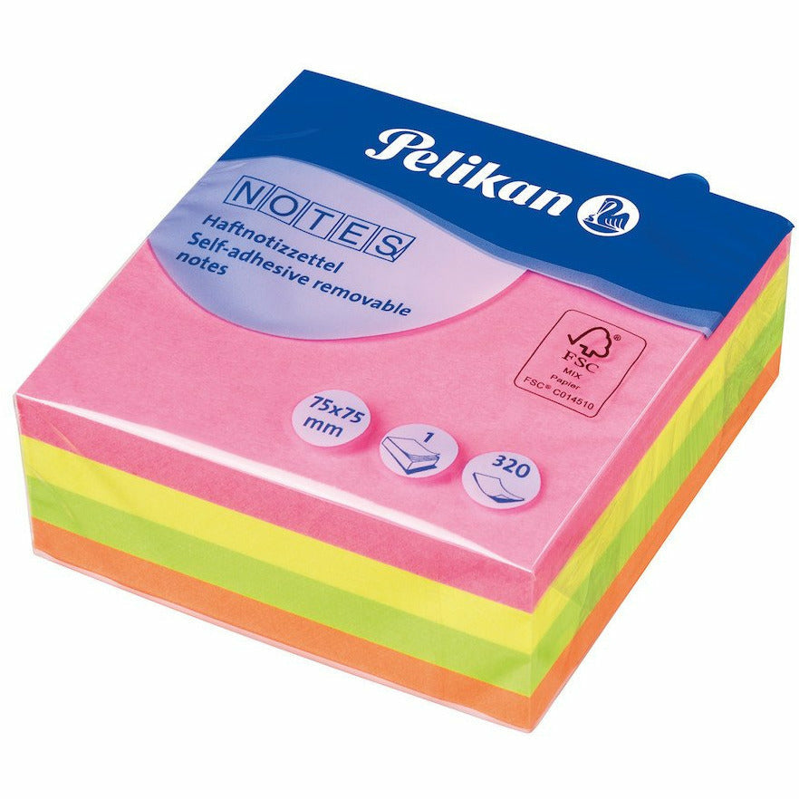 Notizhaftzettel Würfel 75x75mm Neonmix 320 Blatt N127 FSC Mix