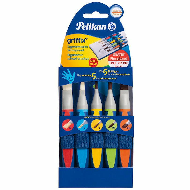 Pinsel griffix synth. GPI5T mit Band/5/B 5 Stück auf Trägerkarte mit Band