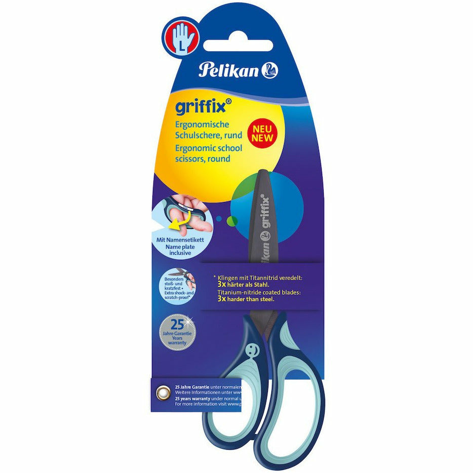 griffix Schulschere SC1LB blau links rund 1 St. auf Blisterkarte