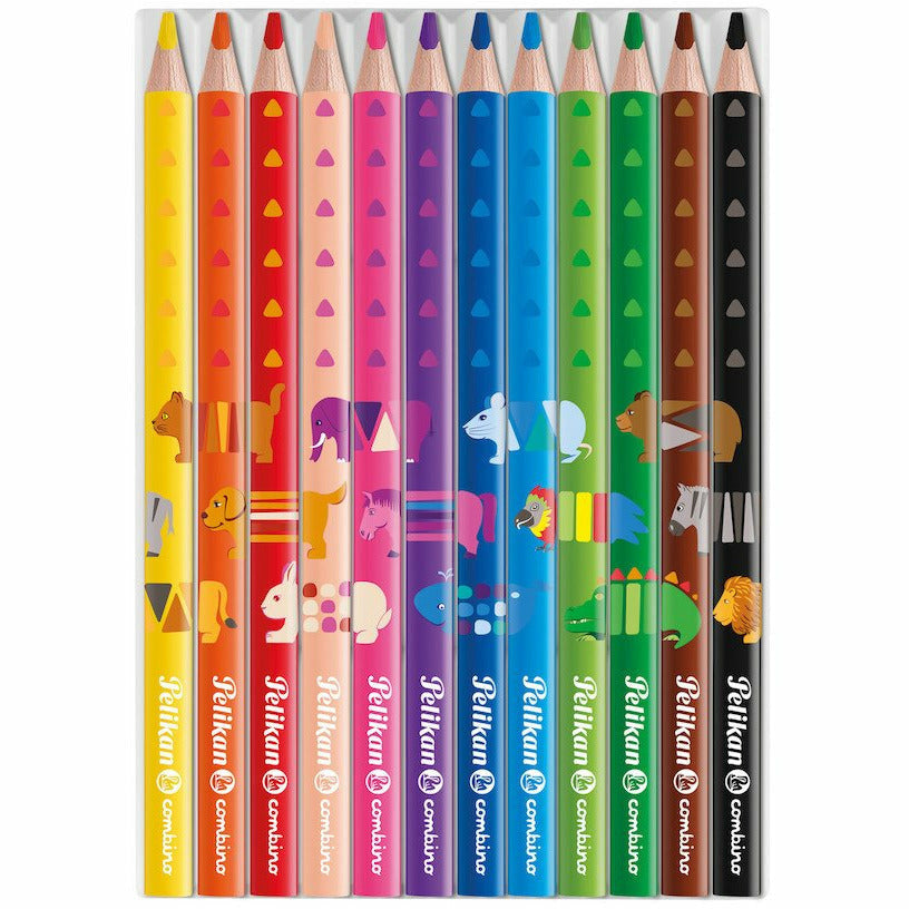 Buntstifte Combino dreieckig dick 12er in Faltschachtel