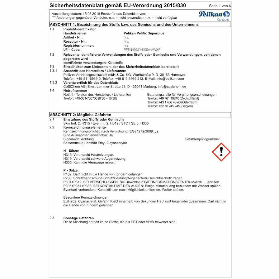 Sekundenkleber PELIFIX P897D12 flüssig Tube 3g
