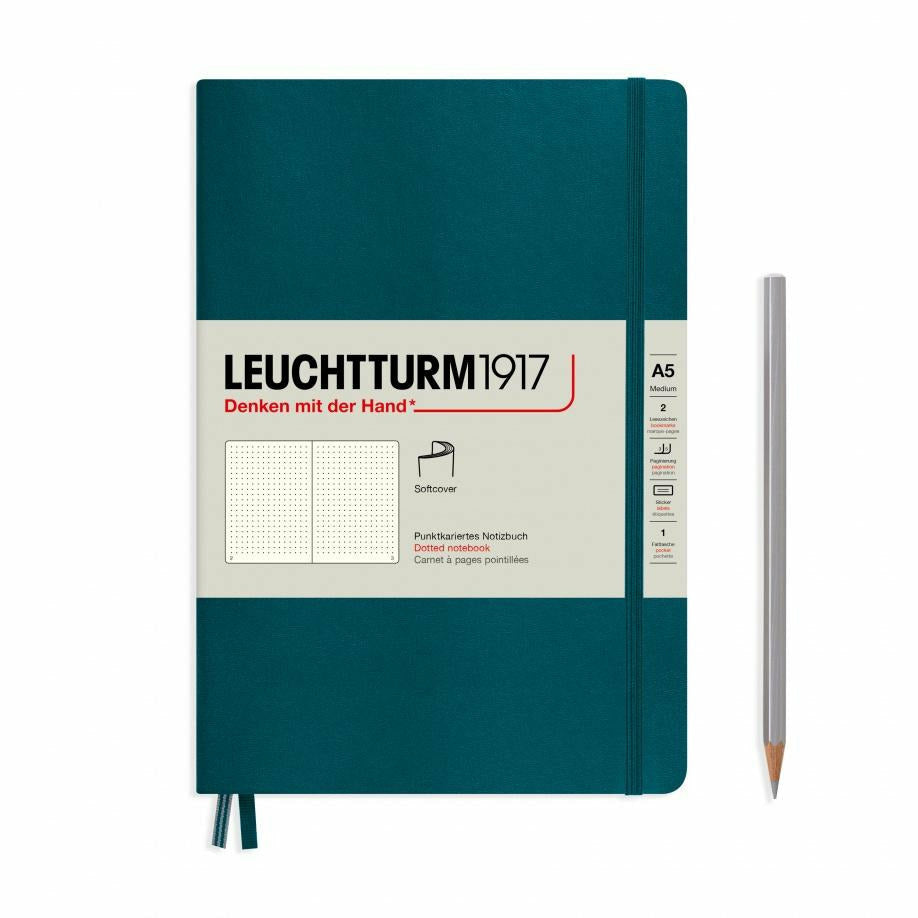Notizbuch Medium (A5), Softcover, 123 nummerierte Seiten