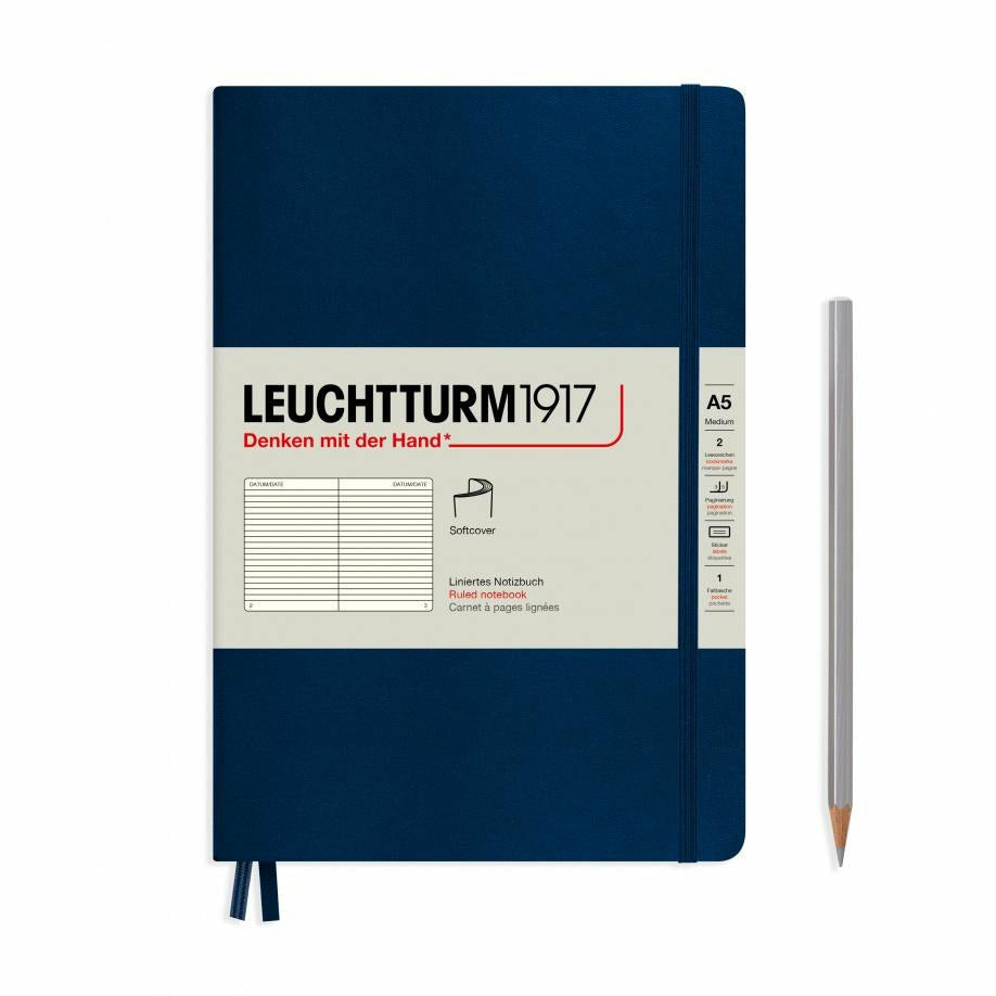 Notizbuch Medium (A5), Softcover, 123 nummerierte Seiten