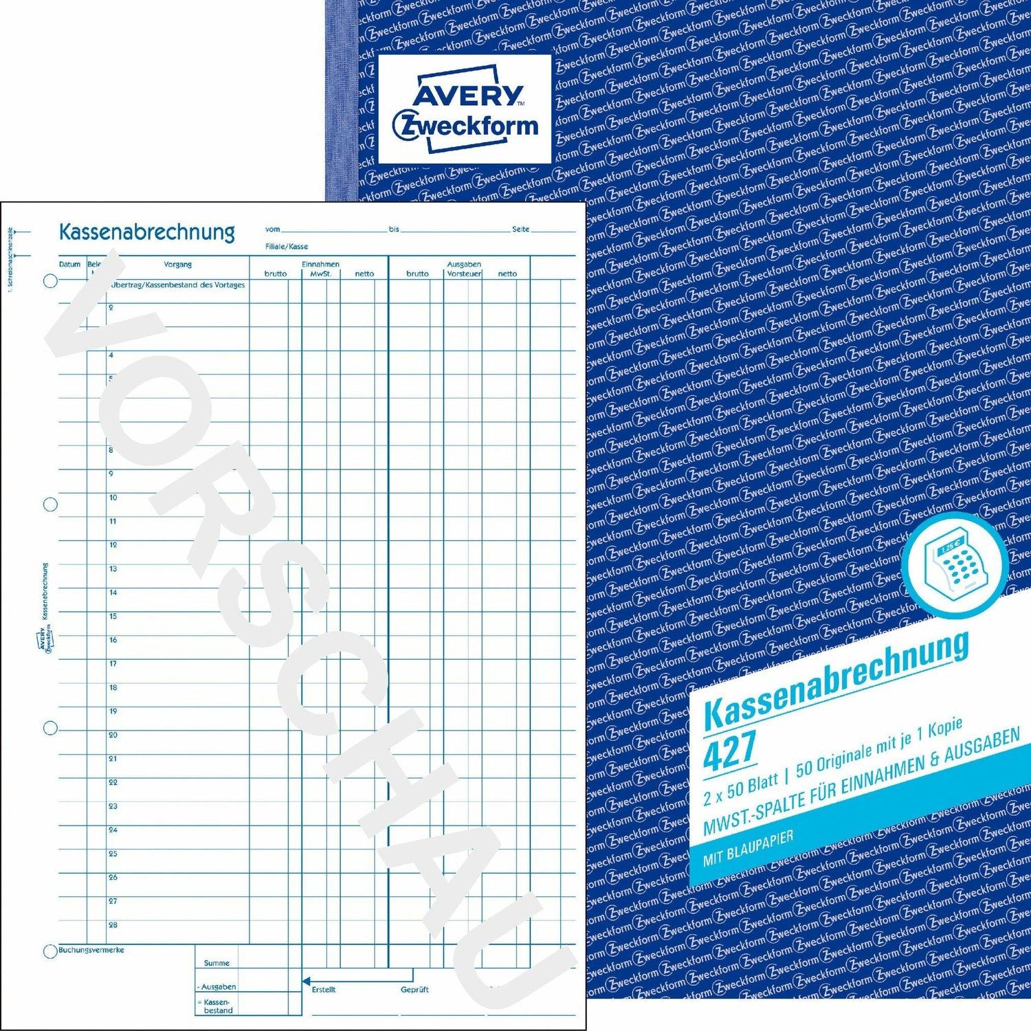 Avery-Zweckform | Kassenabrechnung | 427