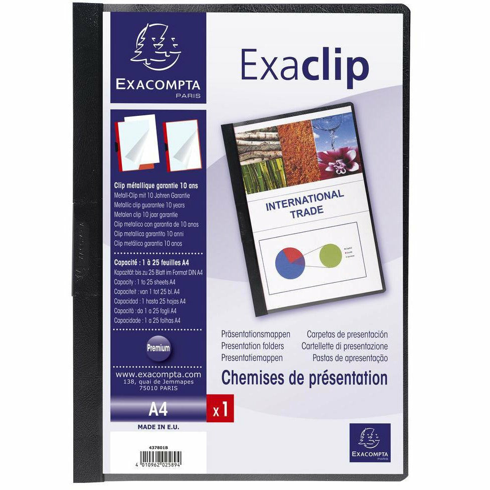Klemmmappe Exa-Clip 30Bl schwarz