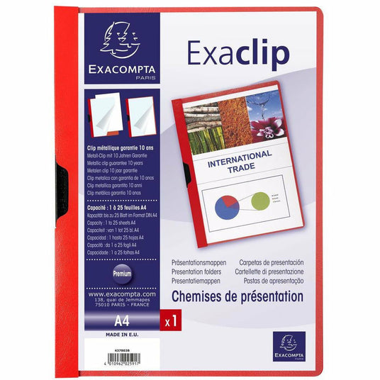 Klemmmappe Exa-Clip 30Bl rot