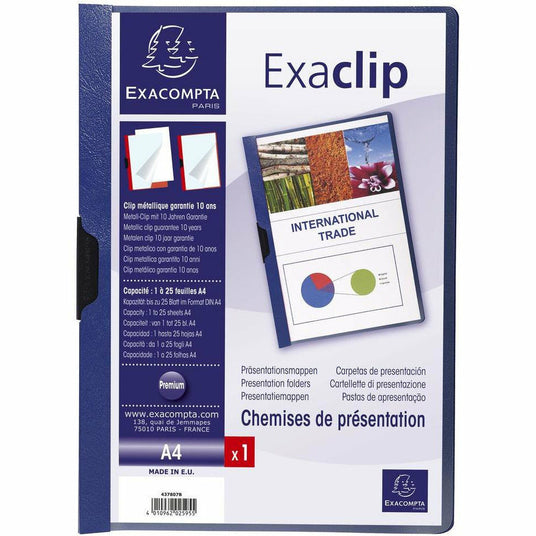 Klemmmappe Exa-Clip 30Bl blau