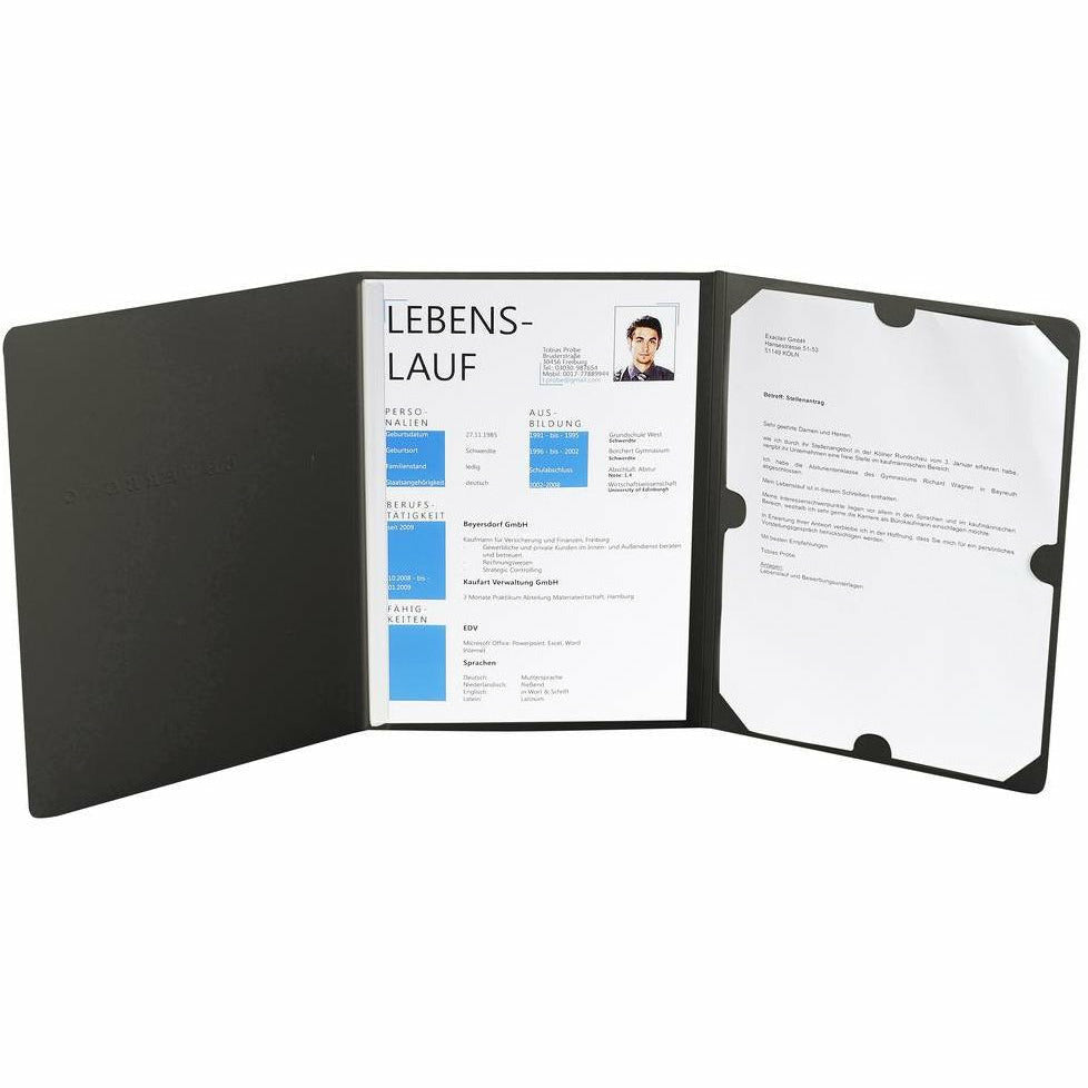 Bewerbungsmappe 3tlg 1Kl Leinen sch