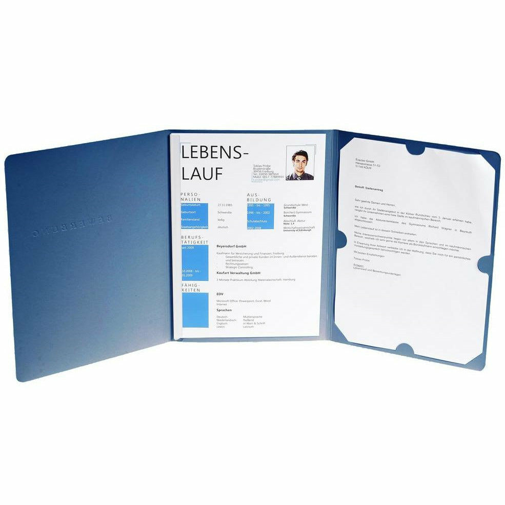 Bewerbungsmappen 3tlg 1Kl Lei vert Schr bl