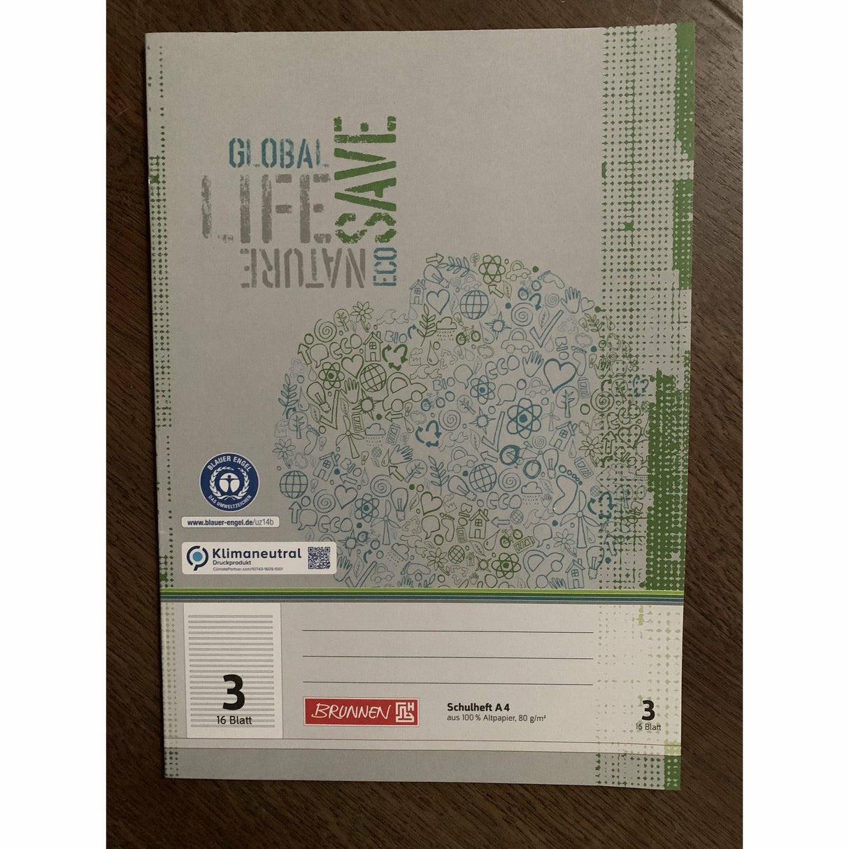 Schulheft A4 Lin 3 16Bl RCP Schreibliniatur 3. Klasse