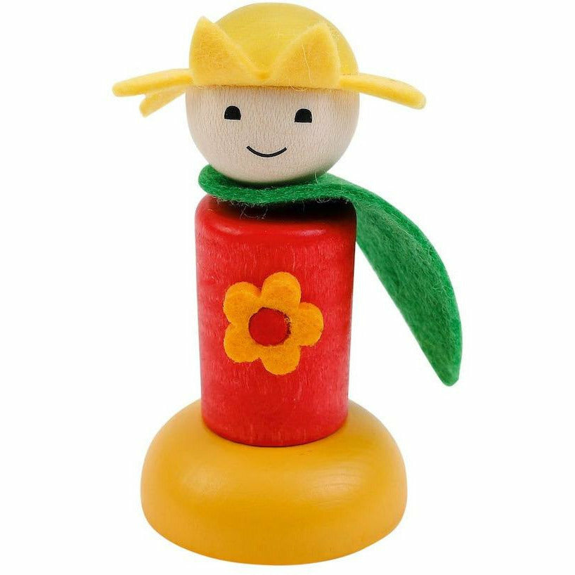 Ahrens | Gratulant mit Holzsockel Blumenmädchen rot