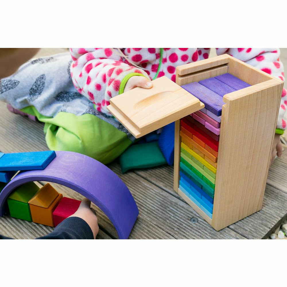 Glückskäfer | Bauplättchen "Turm im Kasten" 60 Teile, 20 versch. Farben