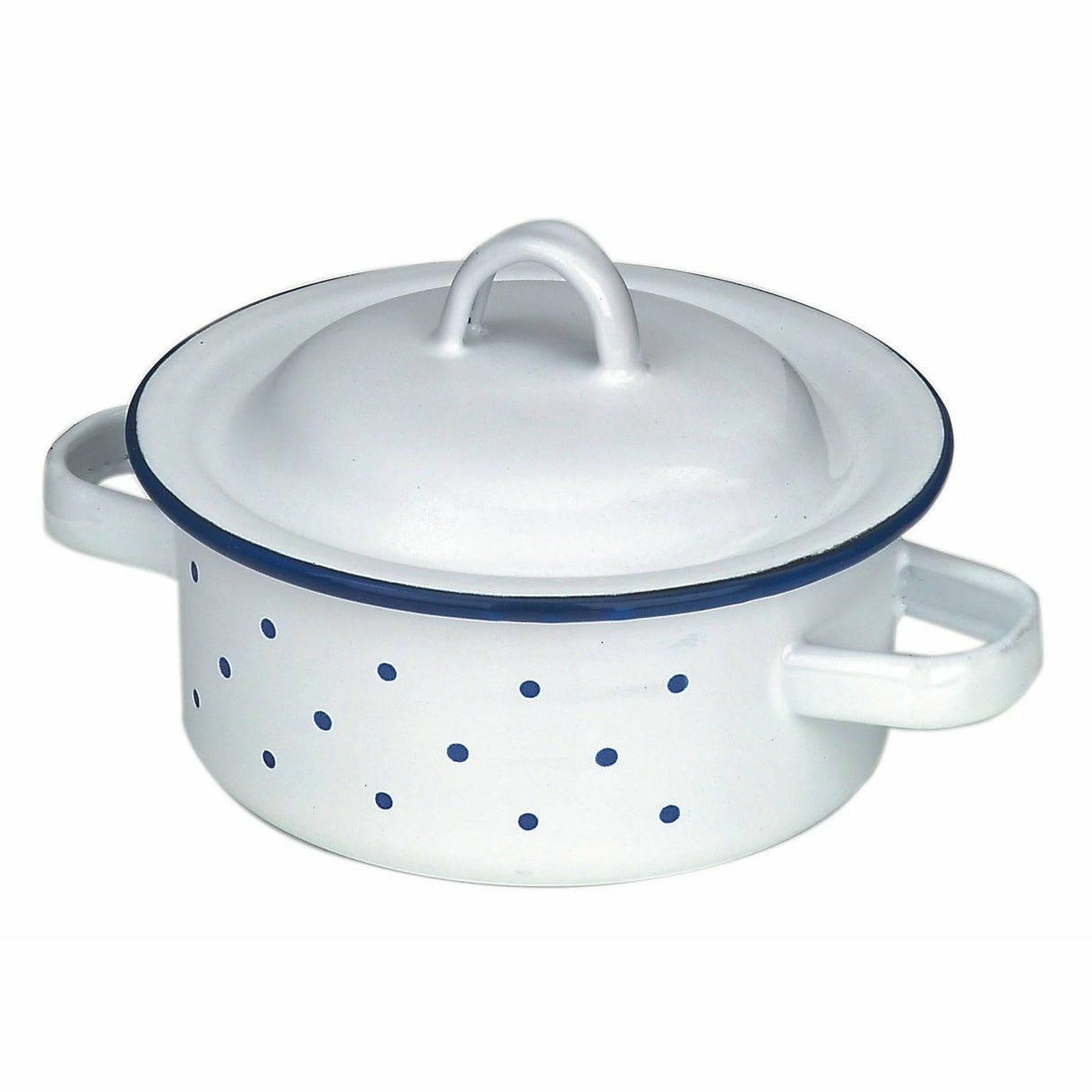 Glückskäfer | Email-Henkeltopf mit Deckel, 12 cm, flach